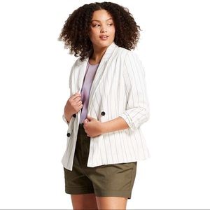 A New Day White Pinstripe Blazer